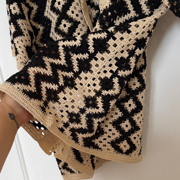 Sandro black and Tan Patterned Cardigan - Picture 5 of 8